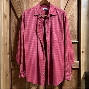 🧑‍🏭Vintage Carhartt Men's Red Plaid Long Sleeve Button Down Dress Shirt Size L